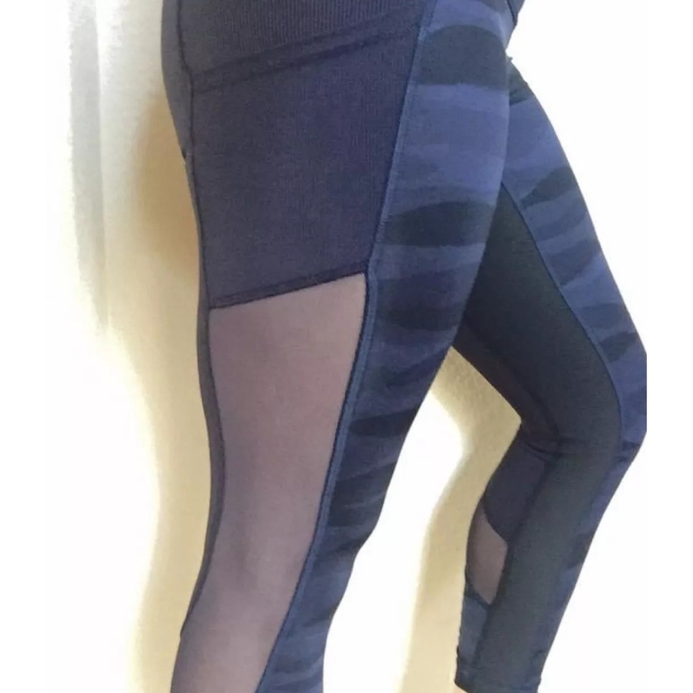 Lululemon Seek the Heat crop mesh ruched Stylish Navy Leggings camouflage 4